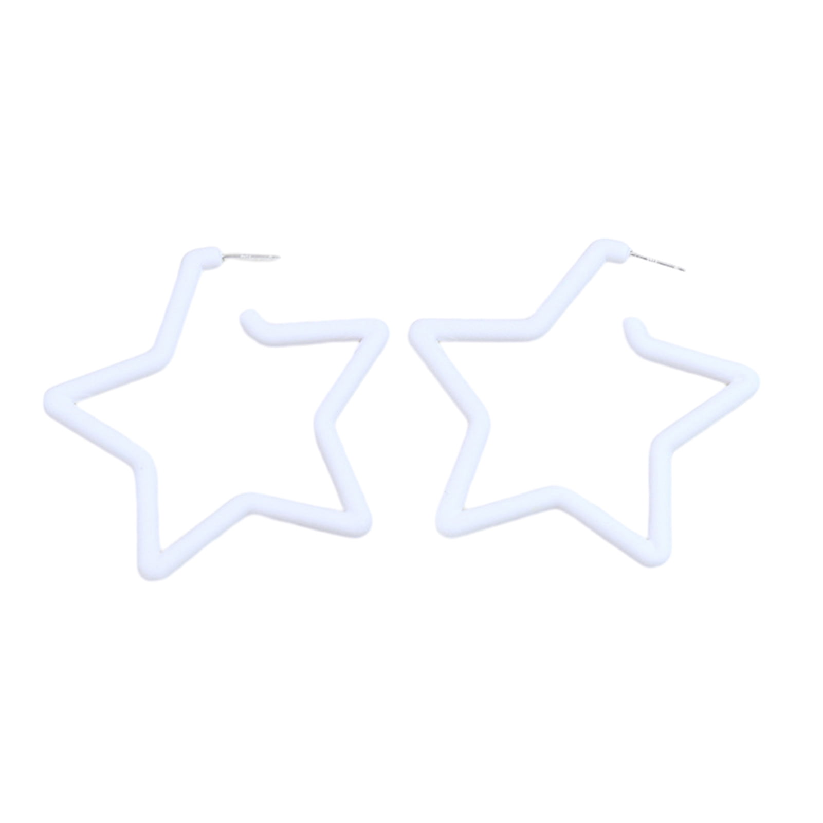 Anqbci Exaggerated Hollow Star Ear Studs 1 Pair Candy Color Acrylic