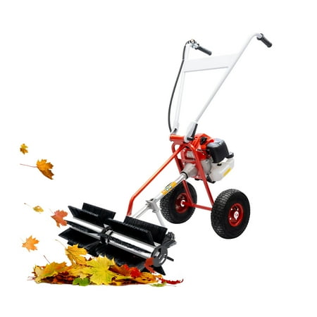 Anqidi 2-Stroke 1.7Hp 43CC Gas Powered Sweeper, Handheld Artificial Grass Brush Broom Air Cooling
