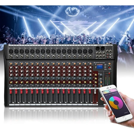 Anqidi 16 Channel Professional Bluetooth Live Studio Audio Mixer Sound Mixing Console USB Mixing Amplifier