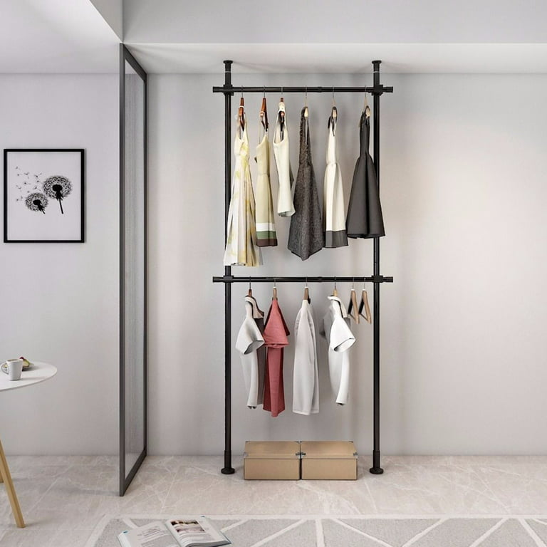 https://i5.walmartimages.com/seo/Anqidi-2-Tier-Adjustable-Clothing-Rack-Floor-to-Ceiling-Clothes-Hanger-Closet-System-Free-Standing-Telescopic-Garment-Stand-Black_4ff464f5-2a2a-45a4-bb0d-8ddc3d68bd59.b91b6727aeb4bb2965f86cf0eed19acf.jpeg?odnHeight=768&odnWidth=768&odnBg=FFFFFF