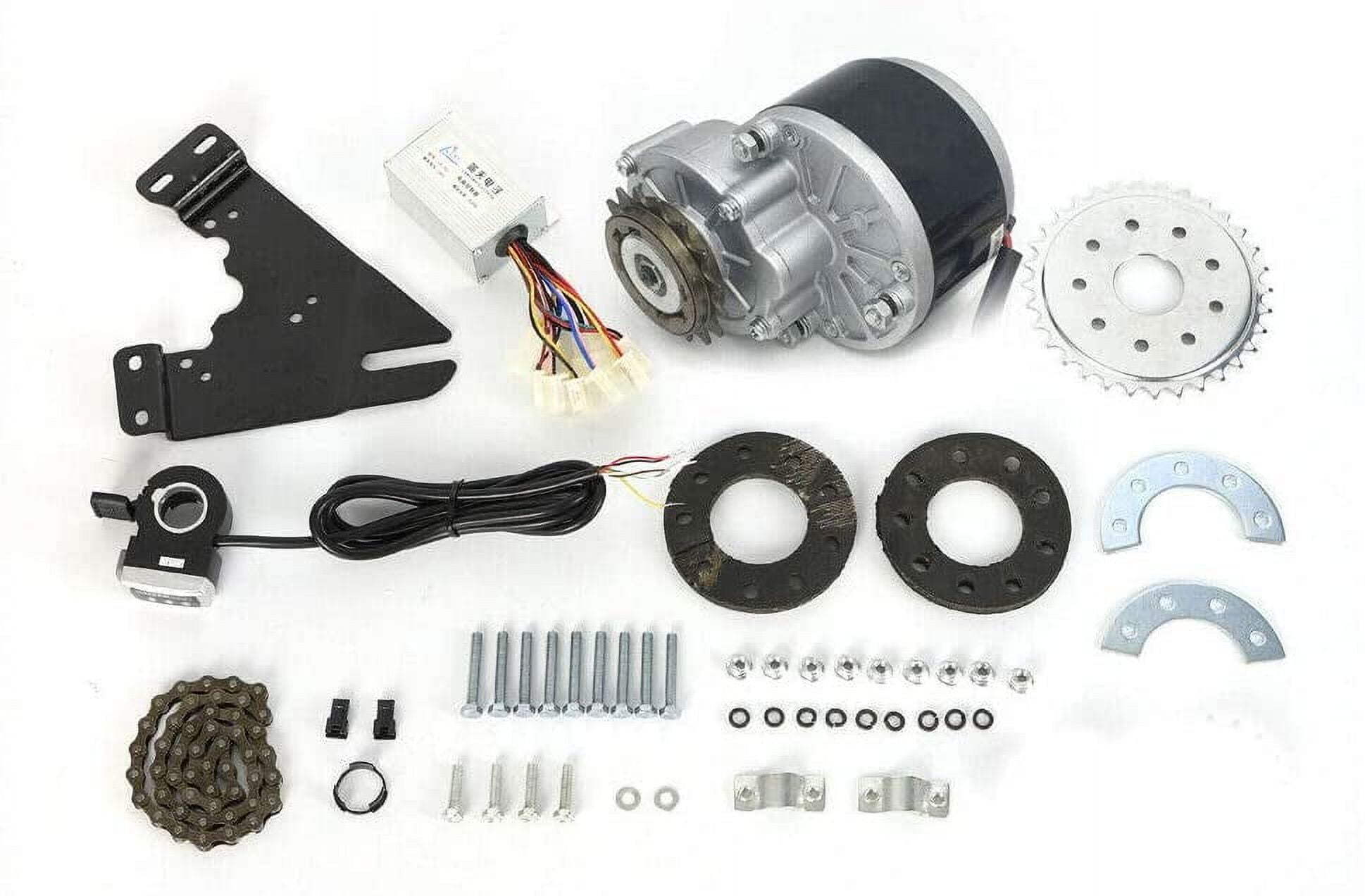 Anqidi 250W 24V Electric Bicycle Conversion Kit E-Bike Brush Motor Thumb Kit with Freewheel & Motor Controller for Common Bike Mountain Bike Left Chain Drive Custom
