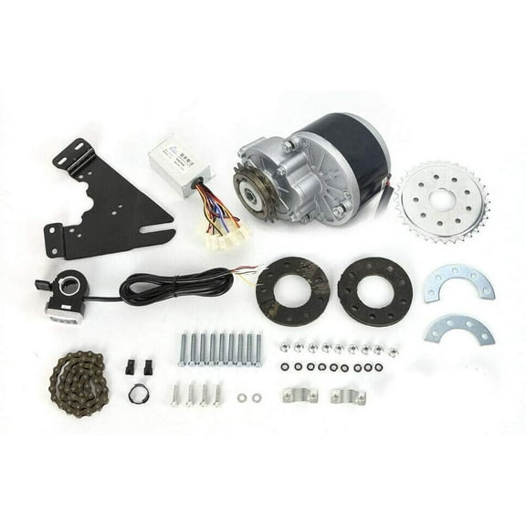 Anqidi 250W 24V Electric Bicycle Conversion Kit E-Bike Brush Motor Thumb Kit with Freewheel & Motor Controller for Common Bike Mountain Bike Left Chain Drive Custom