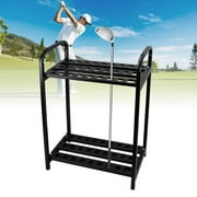 Anqidi 27 Holes Golf Club Holder Golf Clubs Organizer Golf Club Display Stand Golf Putter Rack Floor Metal Cue Storage Shelf Black