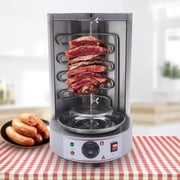 Anqidi 3000W Electric Vertical Grill Machine Stainless Steel Auto Rotating Doner Kebab Machine Commercial Shawarma Grill Broiler Countertop Gyro Rotisserie Oven with 2 Heating Pipes 110V