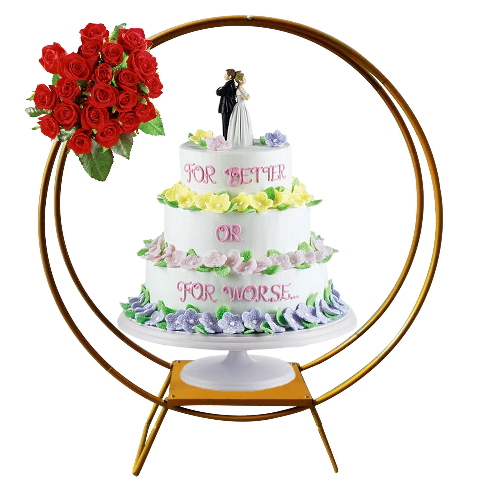 Anqidi 31.5" Wedding Cake Stand Modern Double Ring Round Cupcake ...