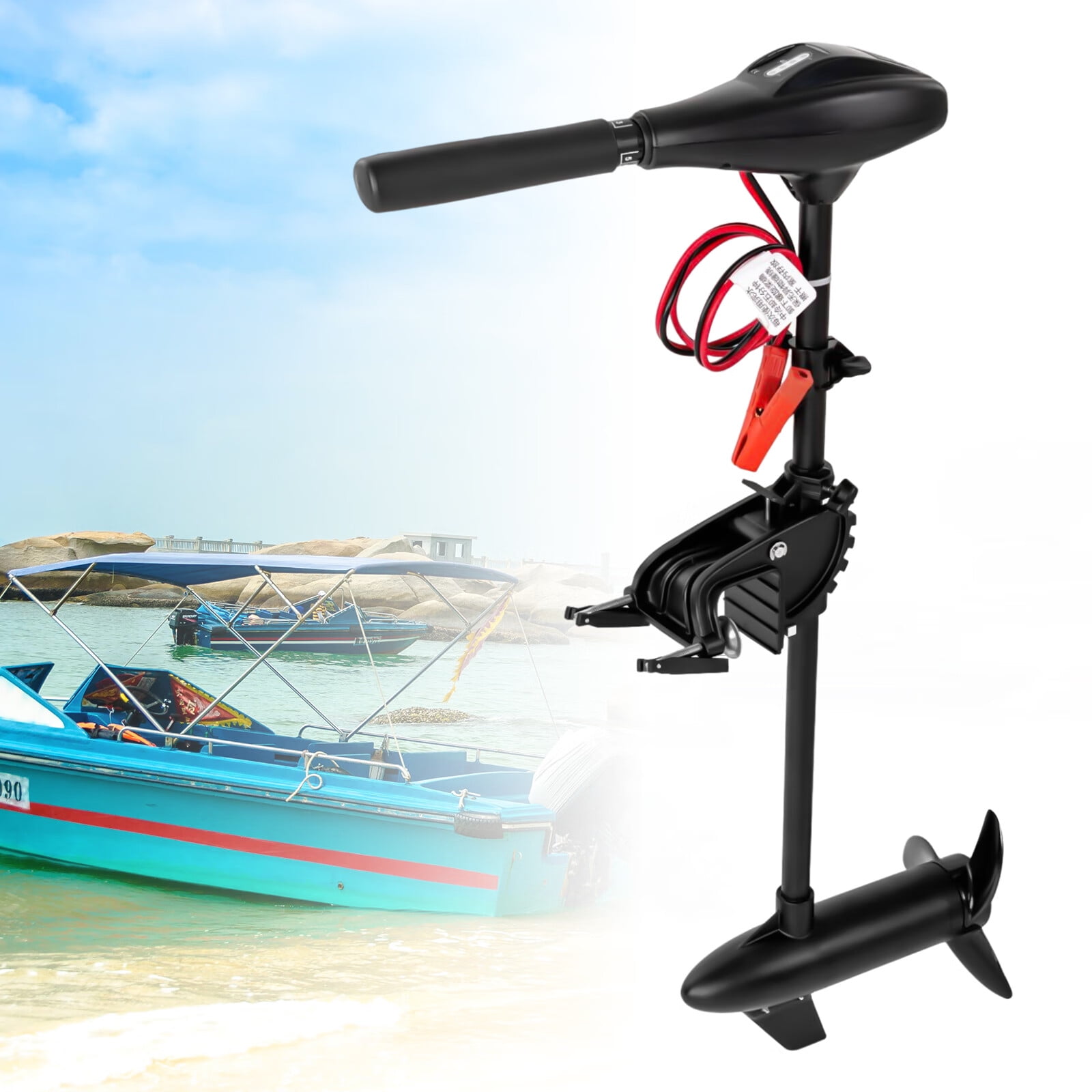 Anqidi 408W 12V Electric Trolling Motor, 40LBS Heavy Duty Fishing Boat Motor Engine Outboard Motor 1700R/min