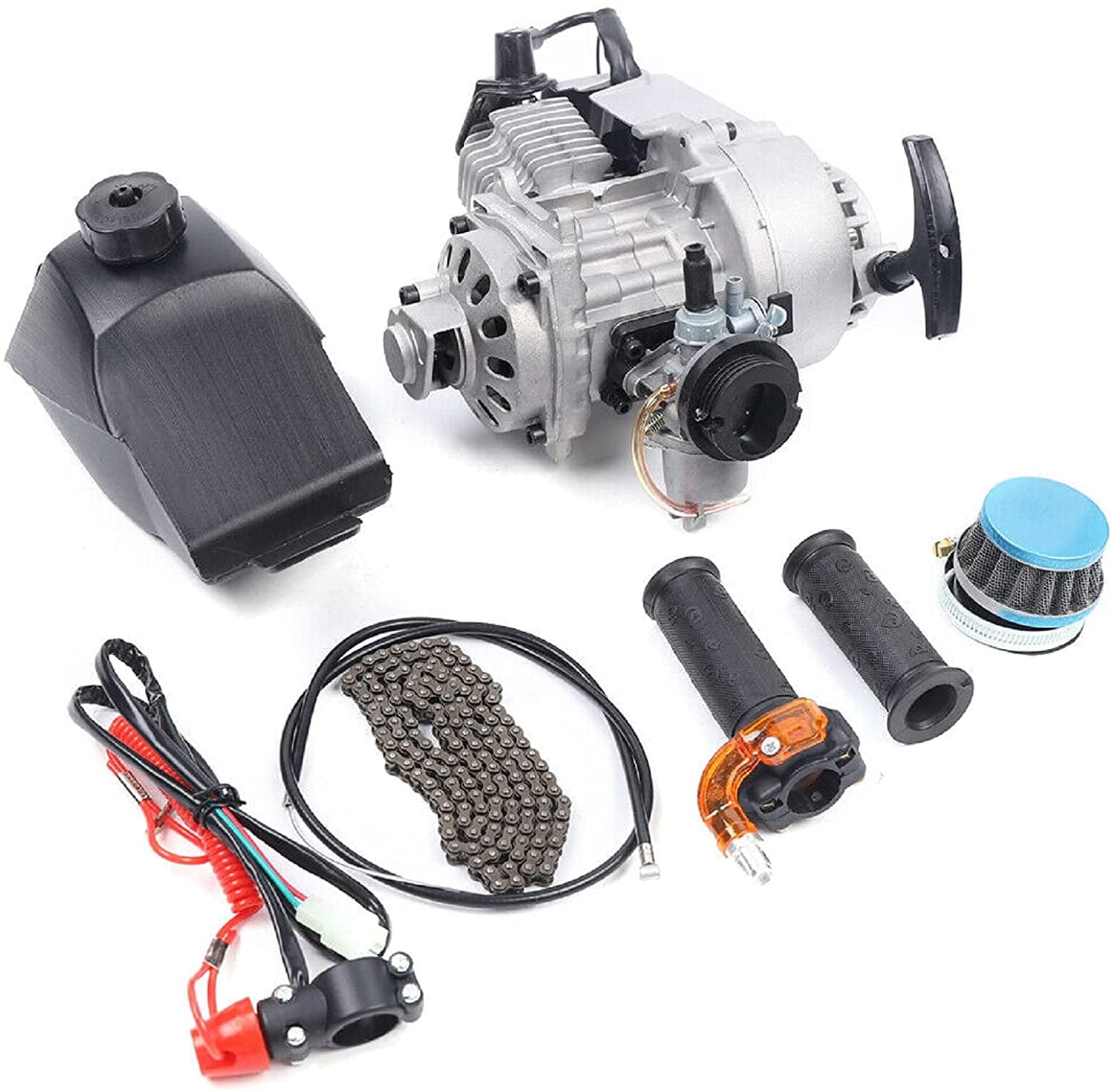 Anqidi 49CC 2-Stroke Engine Motor Kit for Mini Dirt Bike Motor Pocket ATV Scooter