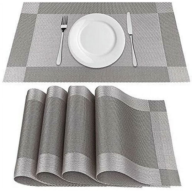Anqidi 4Pcs NonSlip Placemats Washable PVC Placemats and Coaster Sets