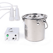 Anqidi 5L Dual Head Electric Sheep Goat Cow Milking Machine Portable Single Bucket Piston Vacuum Impulse Pump Milker 110V