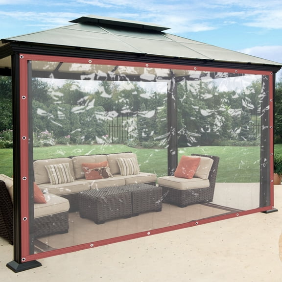 Anqidi Clear PVC Rainproof Tarpaulin 0.5mm Thick Commercial Grade Waterproof Awning for Tents Awnings Brown (8'*20')