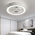 thumbnail image 1 of Anqidi Enclosed Round Ceiling Fan Light Invisible Dimmable Pendant Fan Light Semi Flush Mount Chandelier w/Remote (Constellation), 1 of 12