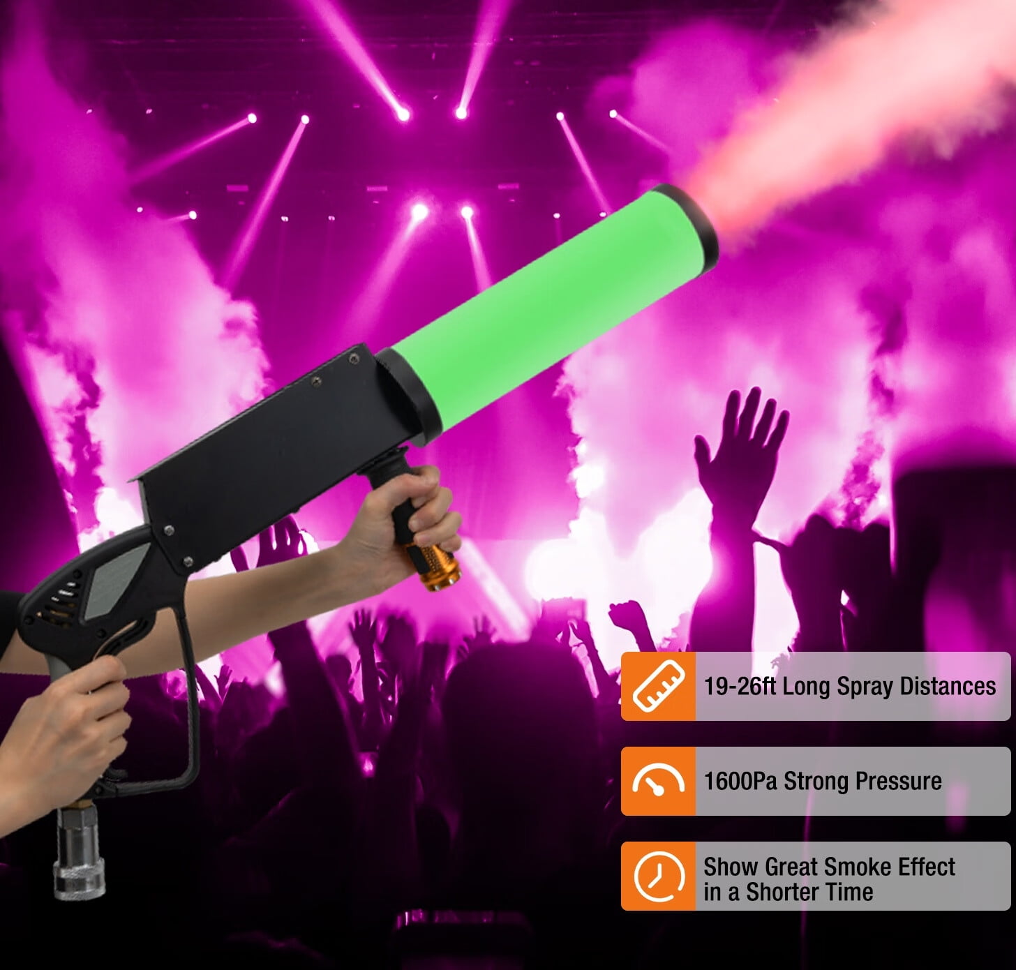 Anqidi Handheld LED CO2 Gun Cryo Fog Stage Effect RGB Jet Machine