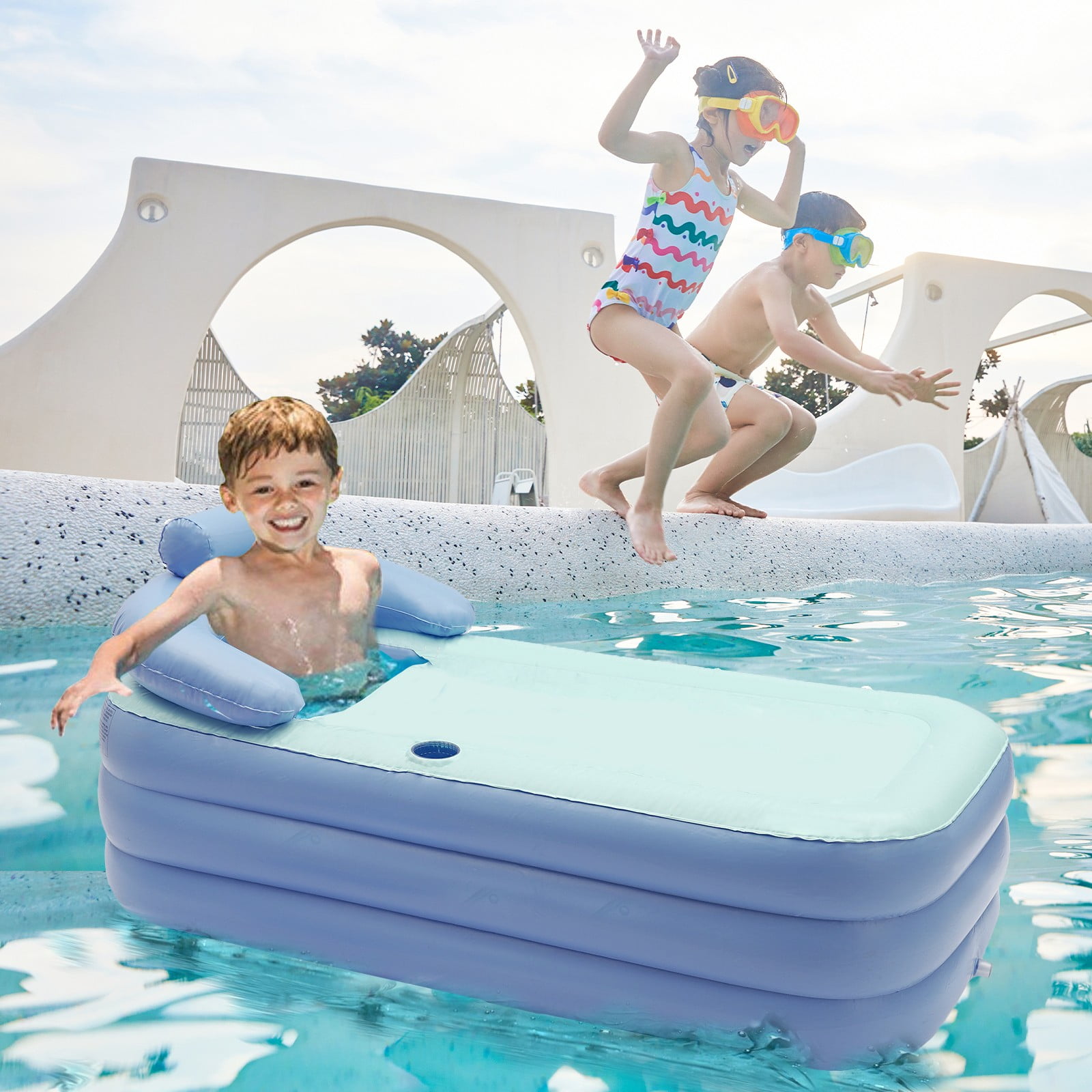 Anqidi Inflatable Bath Tub High-Density PVC Folding Bathtub Blue Portable  Bathtub for Adult Spa - Walmart.com