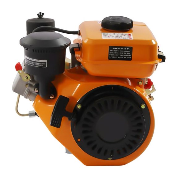 Anqidi Orange+Black 196CC Diesel-Powered Engine 4-Stroke Single Cylinder with Air Cooling