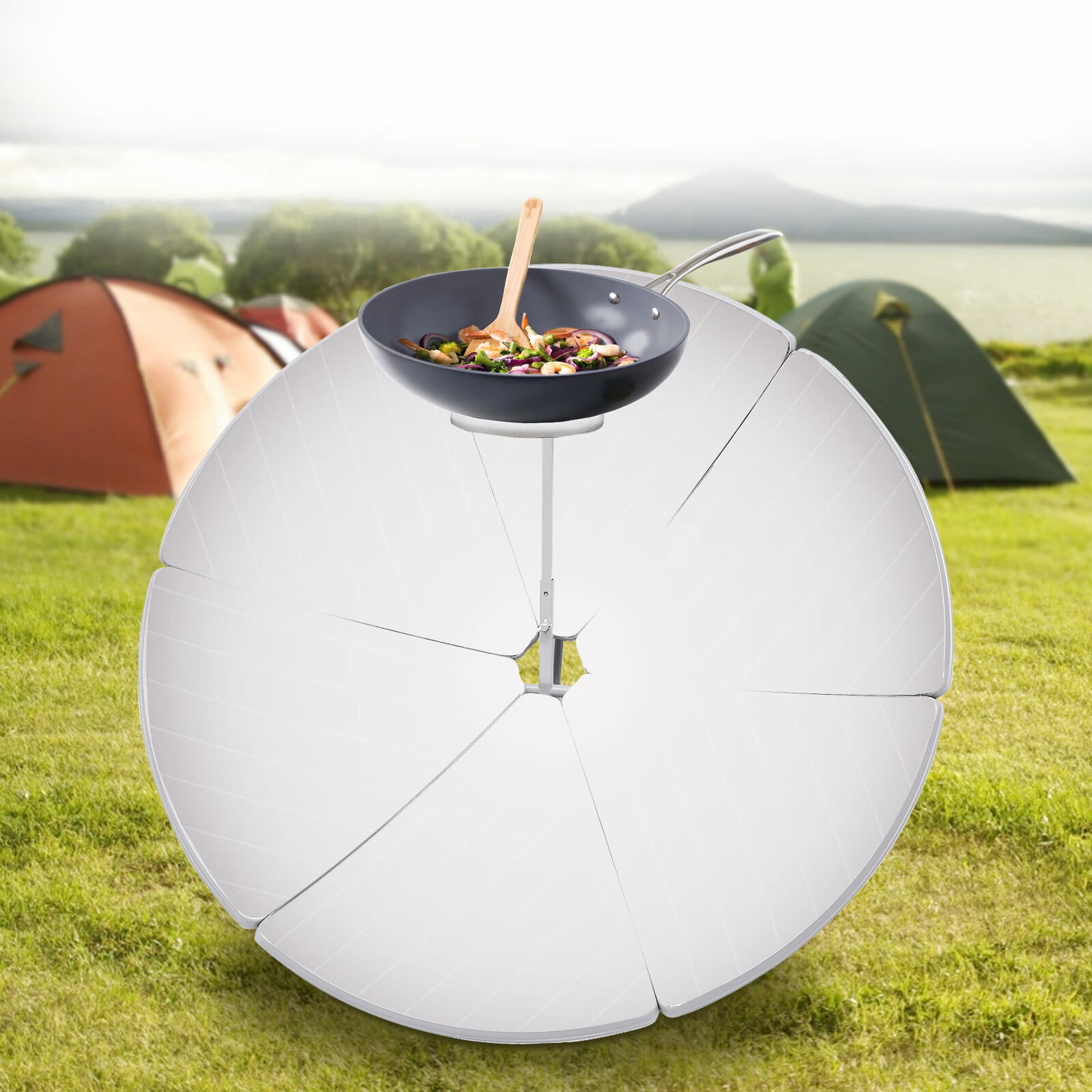 Anqidi Parabolic Concentrating Solar Cooker, Outdoor Portable Camping Sun Oven Stove for Yard RV Camp