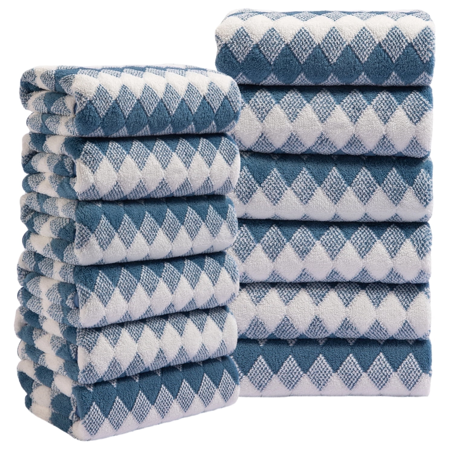 Beartech 12 Piece Hand Towel Set, Ultra Soft and Highly Absorbent Microfiber Towels 600GSM Quick Dry 16"x32" Hand Towels For Bathroom,kitchen-Blueberry