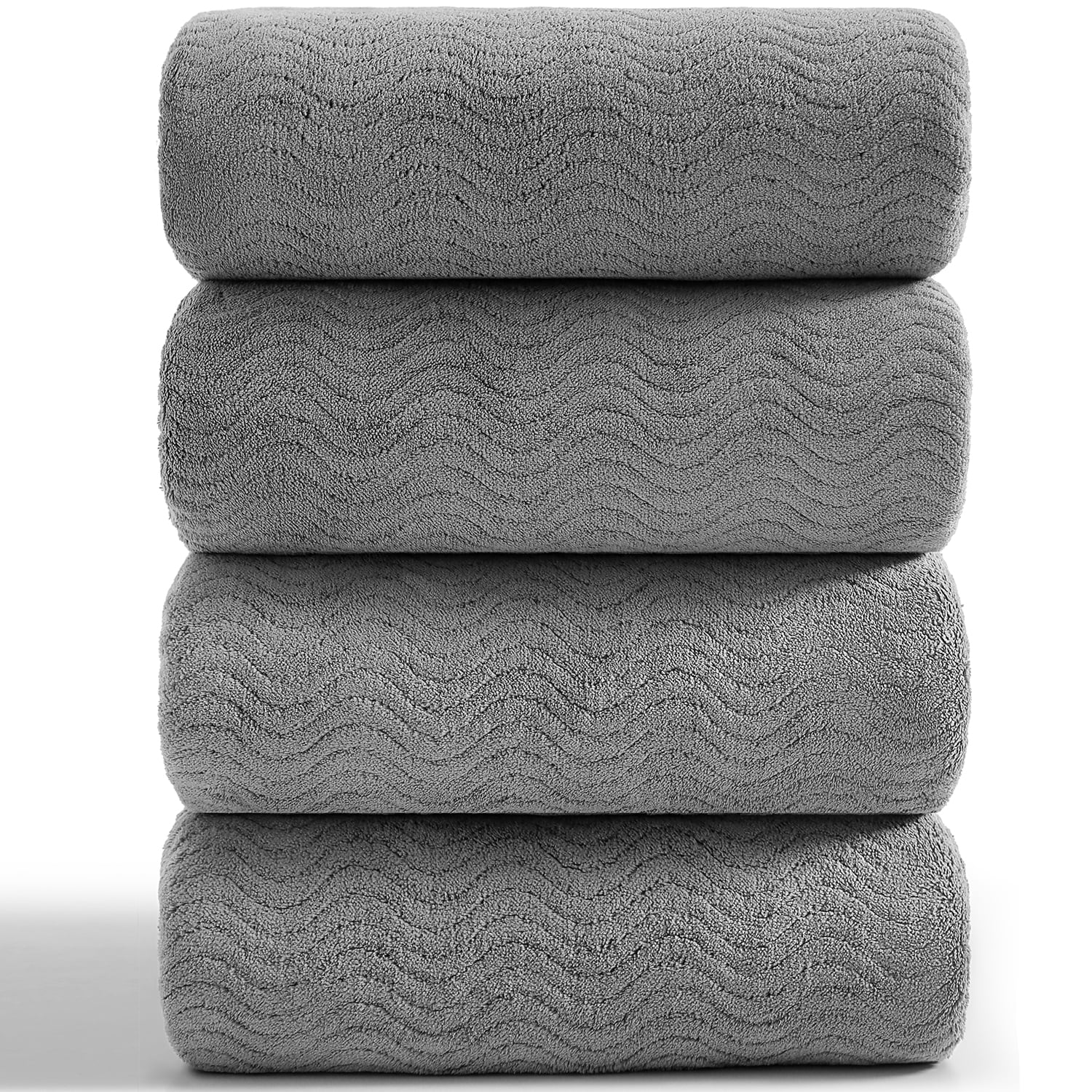 Beartech 4 Pack Bath Towel Set 35"x70", Oversized Bathroom Towel Soft Plush Bath Sheet 600GSM Microfibers Extra Large & Less Lint Towels Highly Absorbent Quick Dry Towels Hotel Shower Towel