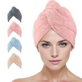 Nelaf Microfiber Hair Towel Spa Headband Bundle Anti Frizz Hair Towel Wrap Adults Kids Beige Walmart