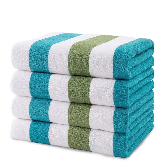Beartech 4 Pack Oversized Microfiber Beach Towel, 30x60 inches Super Absorbent Quick Dry Camping Travel Towels Lightweight Outdoor Large Swim Towel for Adults Sea Blue Green