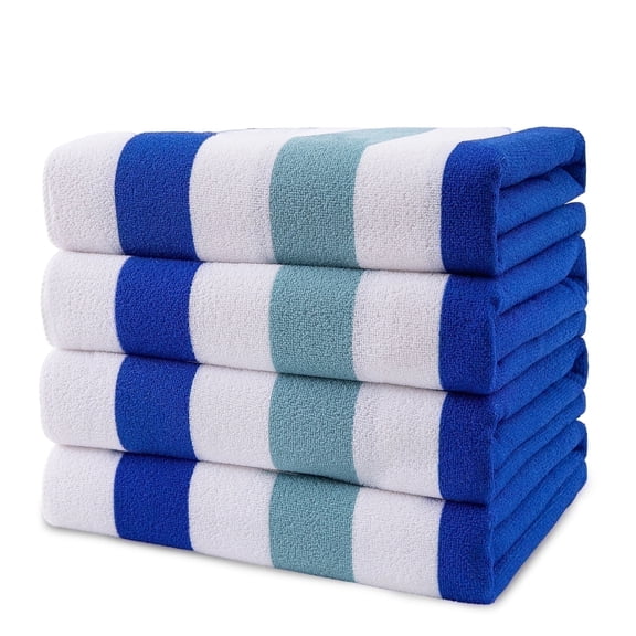 Beartech 4 Pack Oversized Microfiber Beach Towel, 30x60 inches Super Absorbent Quick Dry Camping Travel Towels Lightweight Outdoor Large Swim Towel for Adults Blue