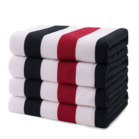 Beartech 4 Pack Oversized Microfiber Beach Towel, 30x60 inches Super Absorbent Quick Dry Camping Travel Towels Lightweight Outdoor Large Swim Towel for Adults Red Black