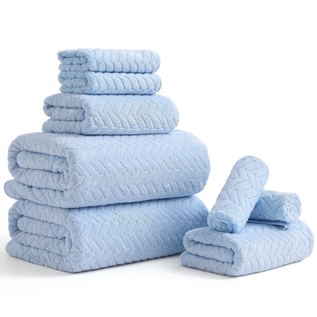 Beartech 8 Piece Bath Towel Set |2 Oversized Large Bath Towels Sheet, 2 Hand Towels & 4 Washcloths| Ultra Soft Towel Set Highly Absorbent Quick Dry Hotel Towel Collection