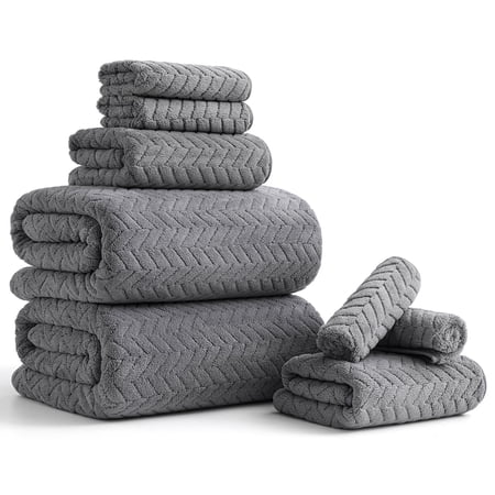 Beartech 8 Piece Bath Towel Set |2 Oversized Large Bath Towels Sheet, 2 Hand Towels & 4 Washcloths| Ultra Soft Towel Set Highly Absorbent Quick Dry Hotel Towel Collection
