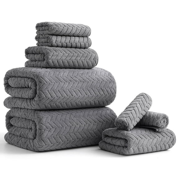 Beartech 8 Piece Bath Towel Set |2 Oversized Large Bath Towels Sheet, 2 Hand Towels & 4 Washcloths| Ultra Soft Towel Set Highly Absorbent Quick Dry Hotel Towel Collection