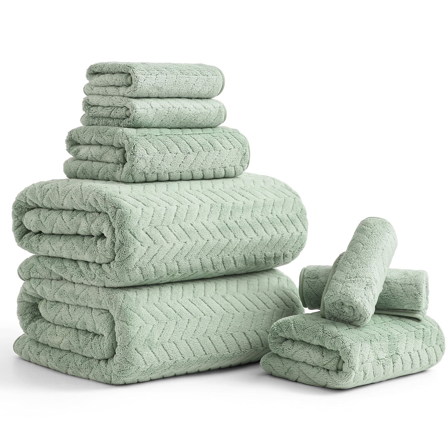 Beartech 8 Piece Bath Towel Set |2 Oversized Large Bath Towels Sheet, 2 Hand Towels & 4 Washcloths| Ultra Soft Towel Set Highly Absorbent Quick Dry Hotel Towel Collection