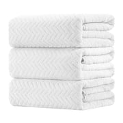 Beartech 3 Pack Microfiber Bath Towel Set Soft & Quickly Dry Bathroom Towel,Super absorbent Plush Bath Sheet Towel Oversized Towels Hotel Shower Towel-White