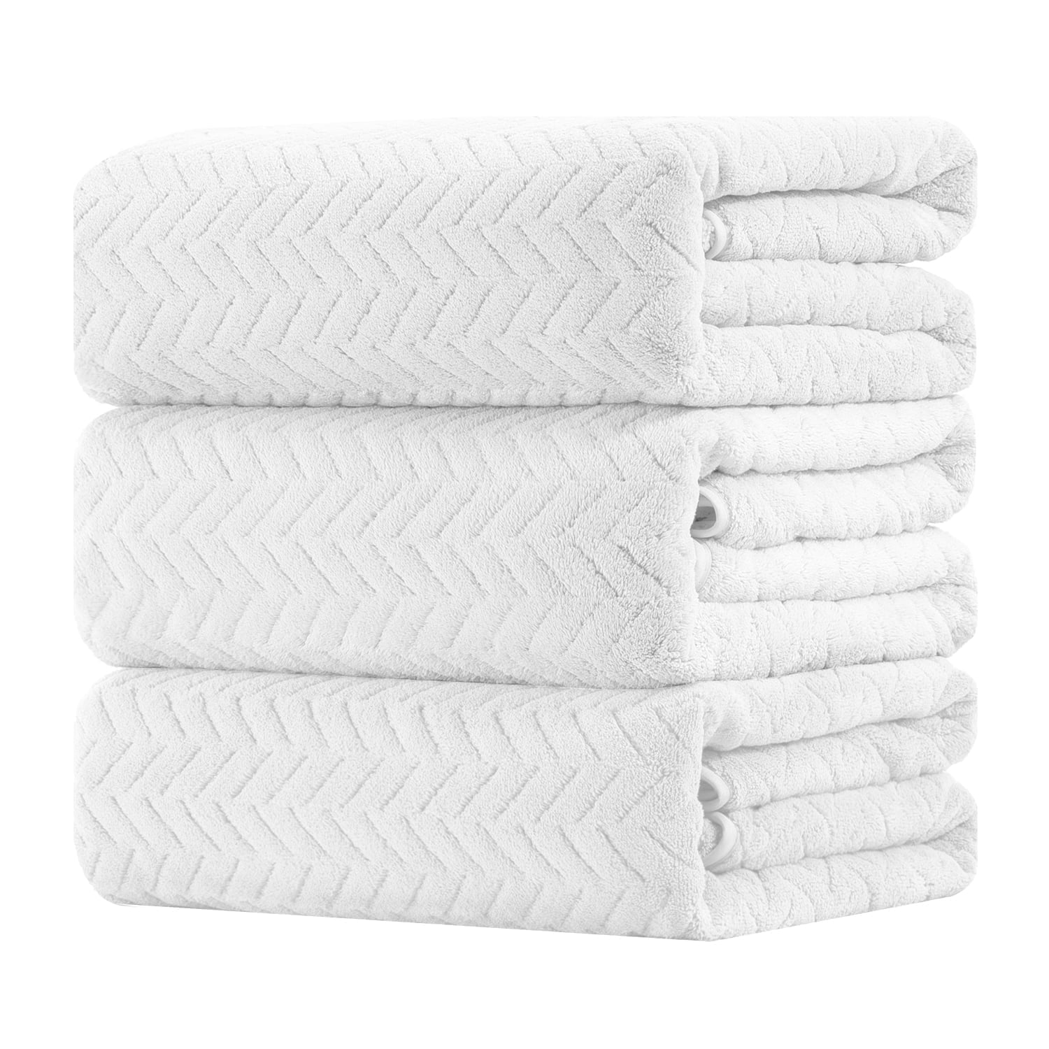 Beartech 3 Pack Microfiber Bath Towel Set Soft & Quickly Dry Bathroom Towel,Super absorbent Plush Bath Sheet Towel Oversized Towels Hotel Shower Towel-White