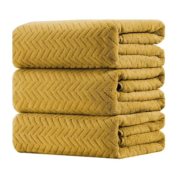 Beartech 3 Pack Microfiber Bath Towel Set Soft & Quickly Dry Bathroom Towel,Super absorbent Plush Bath Sheet Towel Oversized Towels Hotel Shower Towel-Ginger