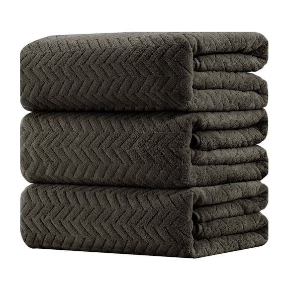 Beartech 3 Pack Microfiber Bath Towel Set Soft & Quickly Dry Bathroom Towel,Super absorbent Plush Bath Sheet Towel Oversized Towels Hotel Shower Towel-Dark Brown