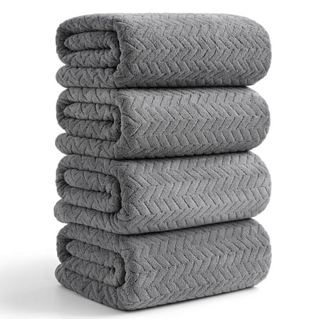 Beartech Bath Towel Set 4 Pack Microfiber Bathroom Towel Plush Bath Sheet Towel Oversized Towels Hotel Shower Towel Collection