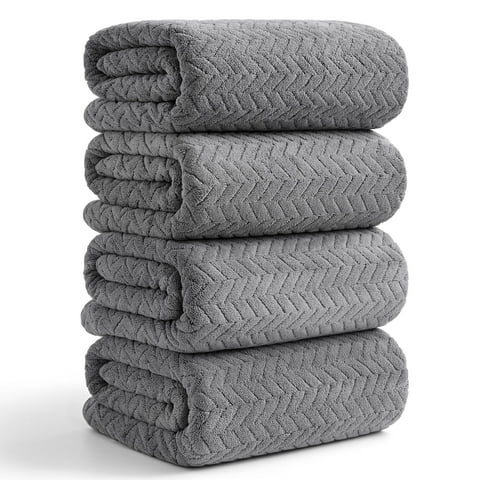 Beartech Bath Towel Set 4 Pack Microfiber Bathroom Towel Plush Bath Sheet Towel Oversized Towels Hotel Shower Towel Collection