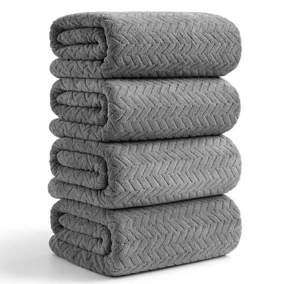 Beartech Bath Towel Set 4 Pack Microfiber Bathroom Towel Plush Bath Sheet Towel Oversized Towels Hotel Shower Towel Collection