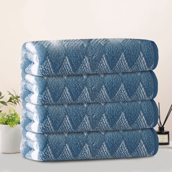 Beartech Bath Towel Set 4-Pack Washcloth Set Ultra Soft Microfiber Plush Luxury Hotel Spa Gym Kitchen Collection