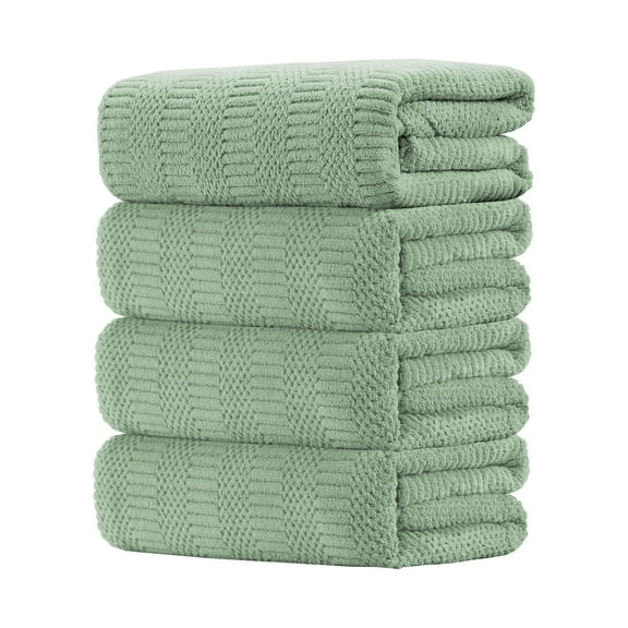 Beartech 4 Piece Microfiber Bath Towel Set,700GSM Family-sized Towel Set ,Quick Dry & Less Lint,Highly Absorbent,Ultra Soft Shower Towel For Bathroom Hotel-Light Green