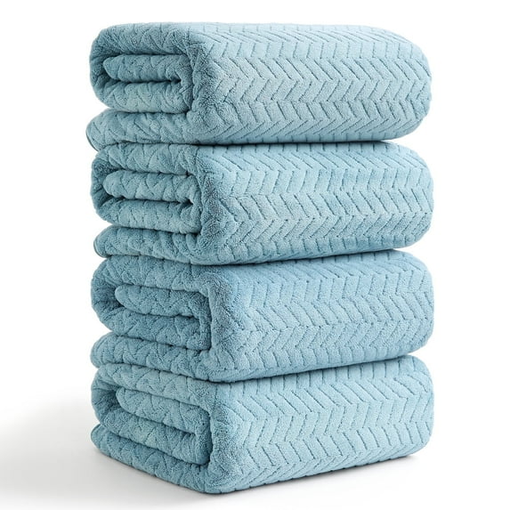 Beartech Beach 100% Microfiber Towels & Washcloths, Green Pine, 4 Count