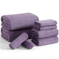 thumbnail image 1 of Beartech 8 Piece Microfiber Bath Towel Set Extra Large Soft Plush Less Lint Bathroom Highly Absorbent Quick Dry Towels-Dark Purple, 1 of 6