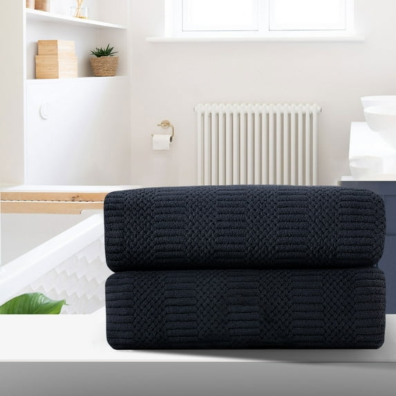 Beartech Towel Set Black 2 PACK Towel 700GSM Ultra Soft Microfiber Towel Set