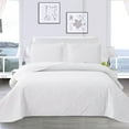thumbnail image 1 of Beartech White Quilt Twin Size Floral Bedding Microfiber Bedspread Coverlet Set, 1 of 7