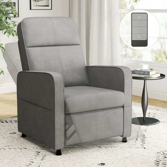 Anrist Electric Recliner Chair with Adjustable Backrest & Footrest, Upholstered Recliner Sofa for Living Room, Nursery, Gray