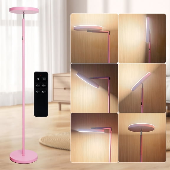 Anrotix 6.3ft 30W 3000LM LED Floor Lamp, 90° Foldable with Remote Control, Stepless Color Temperatures and Brightness
