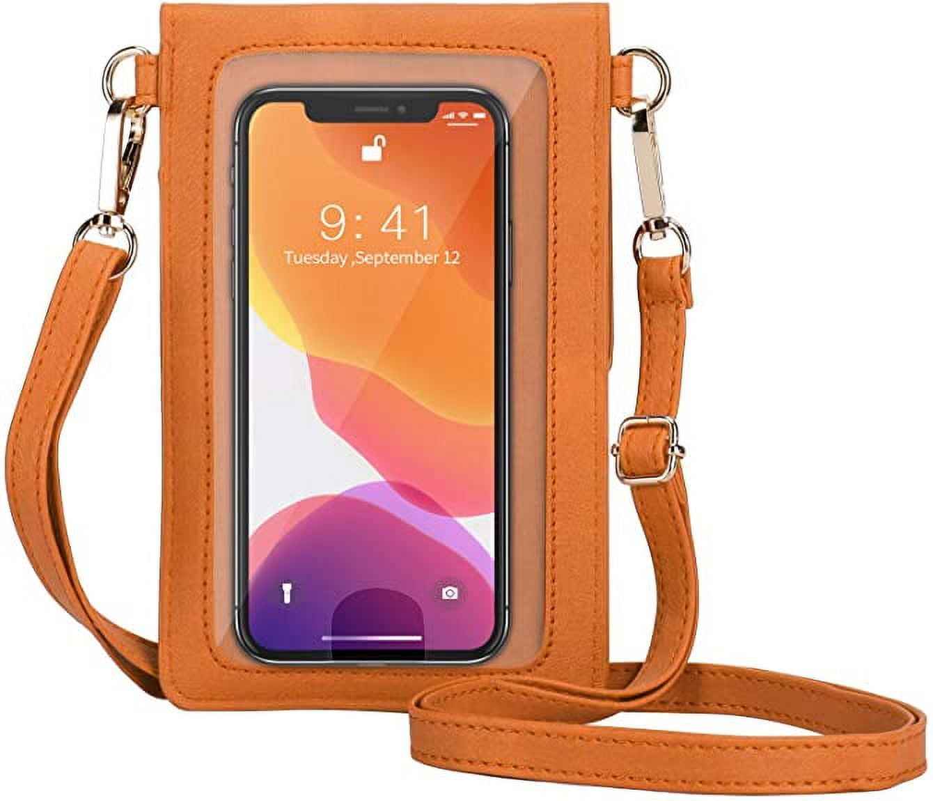 AnsTOP Touch Screen Cell Phone Purse Lightweight Shoulder Wallet PU Leather Phone Case Bag for Women Orange 9fe07879 3826 48c2 a05c 06e7cc10c0f3.5acda035c435e8b1d493caf73e499091