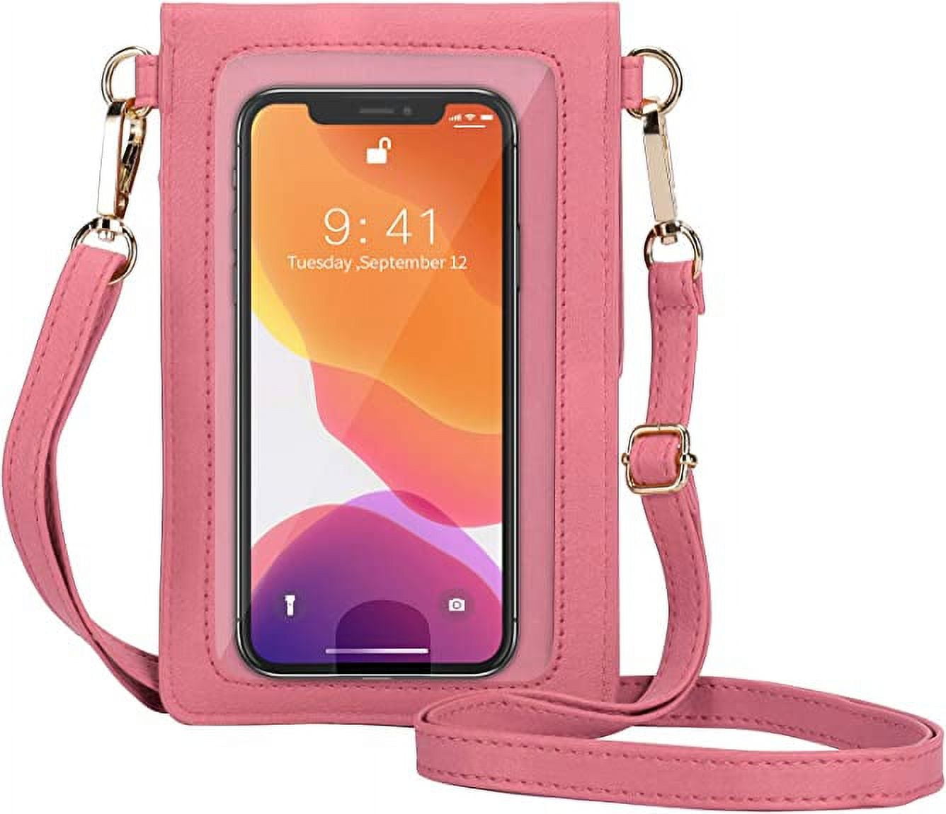 AnsTOP Touch Screen Cell Phone Purse Lightweight Shoulder Wallet PU Leather Phone Case Bag for Women Pink a6db761a 8eaa 4772 ac94 f9e141d30f71.964d1805dd7cf0407ff04cefaa60fed7