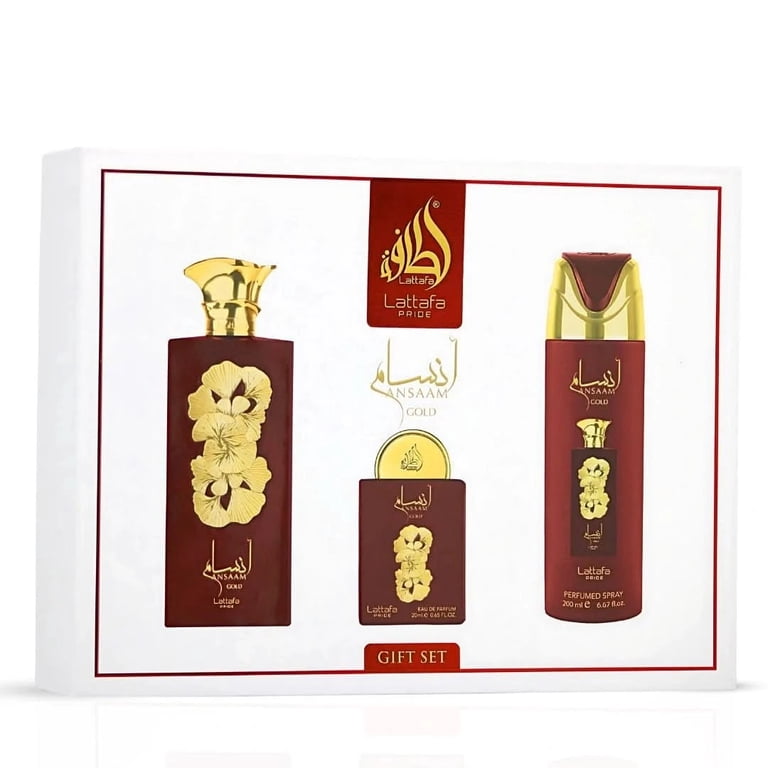 Lattafa Ansaam Gold ギフトセット Ansaam Gold 3-Piece Perfume Gift Set by Lattafa Pride (Gift Set