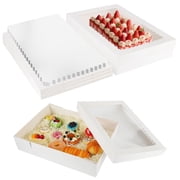 Anscher 10 Packs 19x14x4in White Bakery Boxes Half Sheet Cake Boxes with Board, Large Treat Boxes for Pastry Baking Cake Donuts Cupcake Pie Packaging