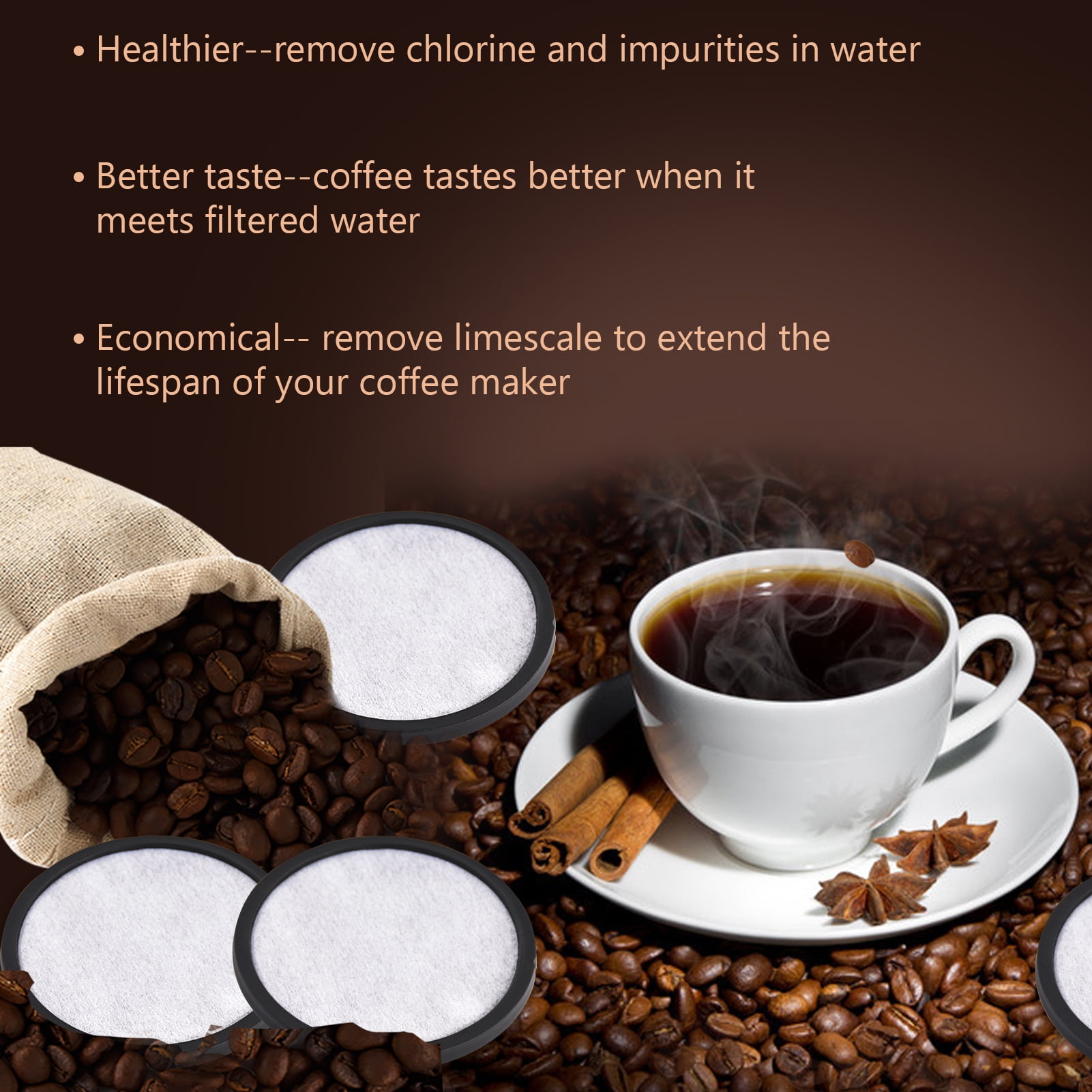 Anself 12 Pack Coffee Water Filter Disk Replacement Filter Coffee