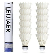 Anself 12 Pieces Badmintons Duck and Goose Feather Cock and Foam Head Shuttlecock Set with Storage Tube